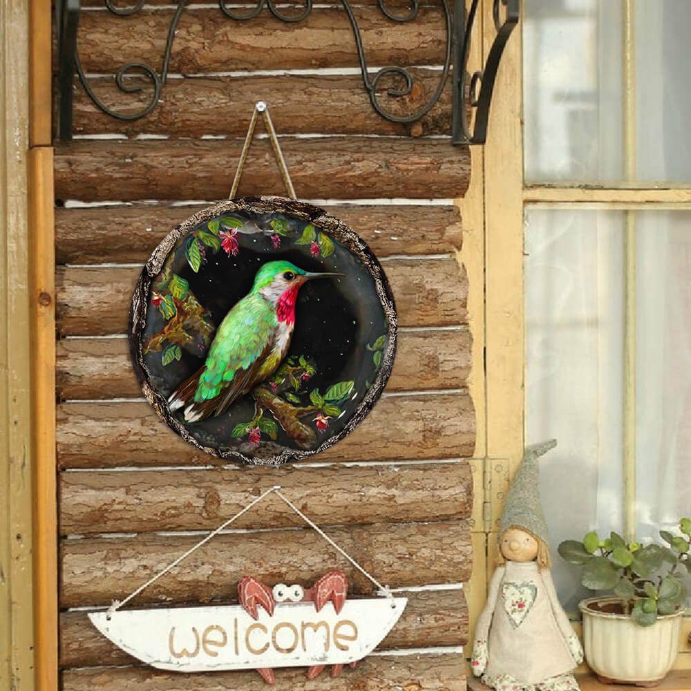 Hummingbird Decor Lovely Round Wooden Sign NTB159WDv1 - Image 5