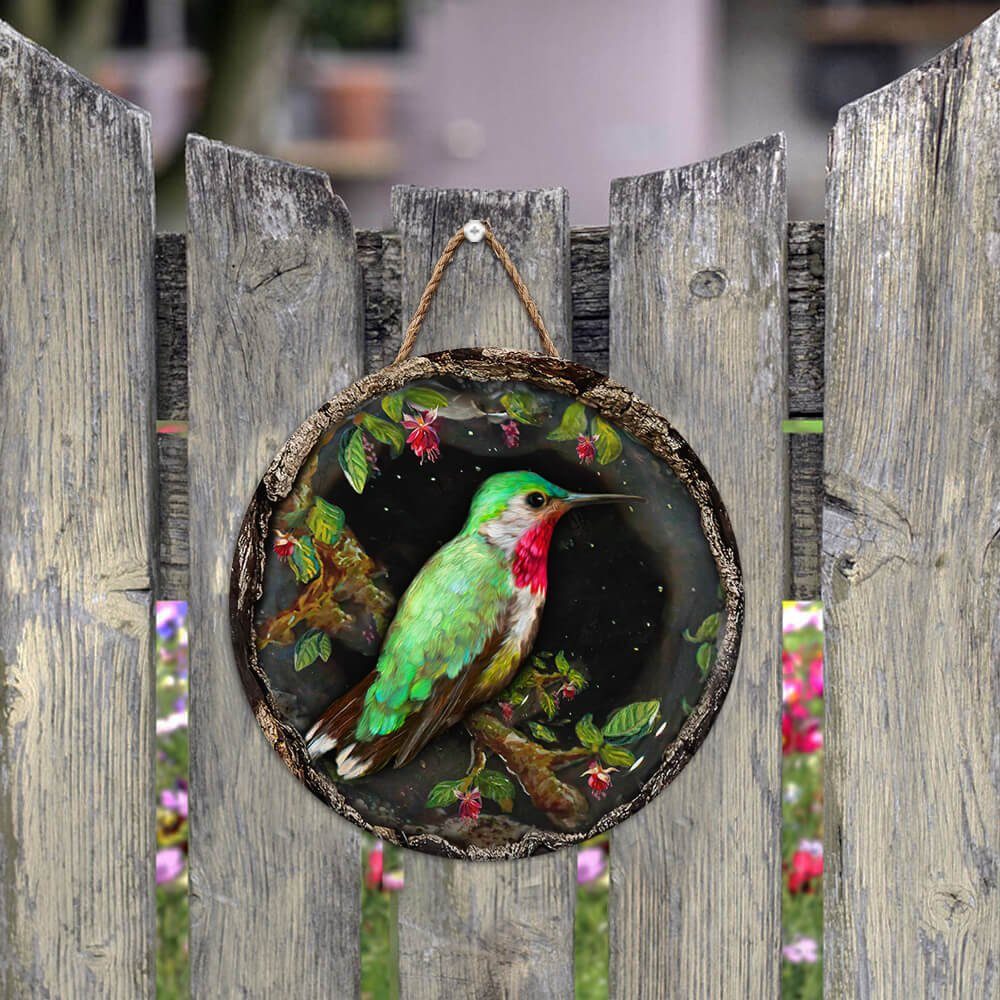 Hummingbird Decor Lovely Round Wooden Sign NTB159WDv1 - Image 6