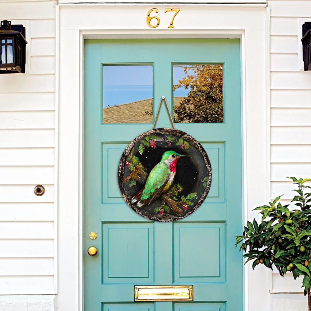 Hummingbird Decor Lovely Round Wooden Sign NTB159WDv1 - Image 4