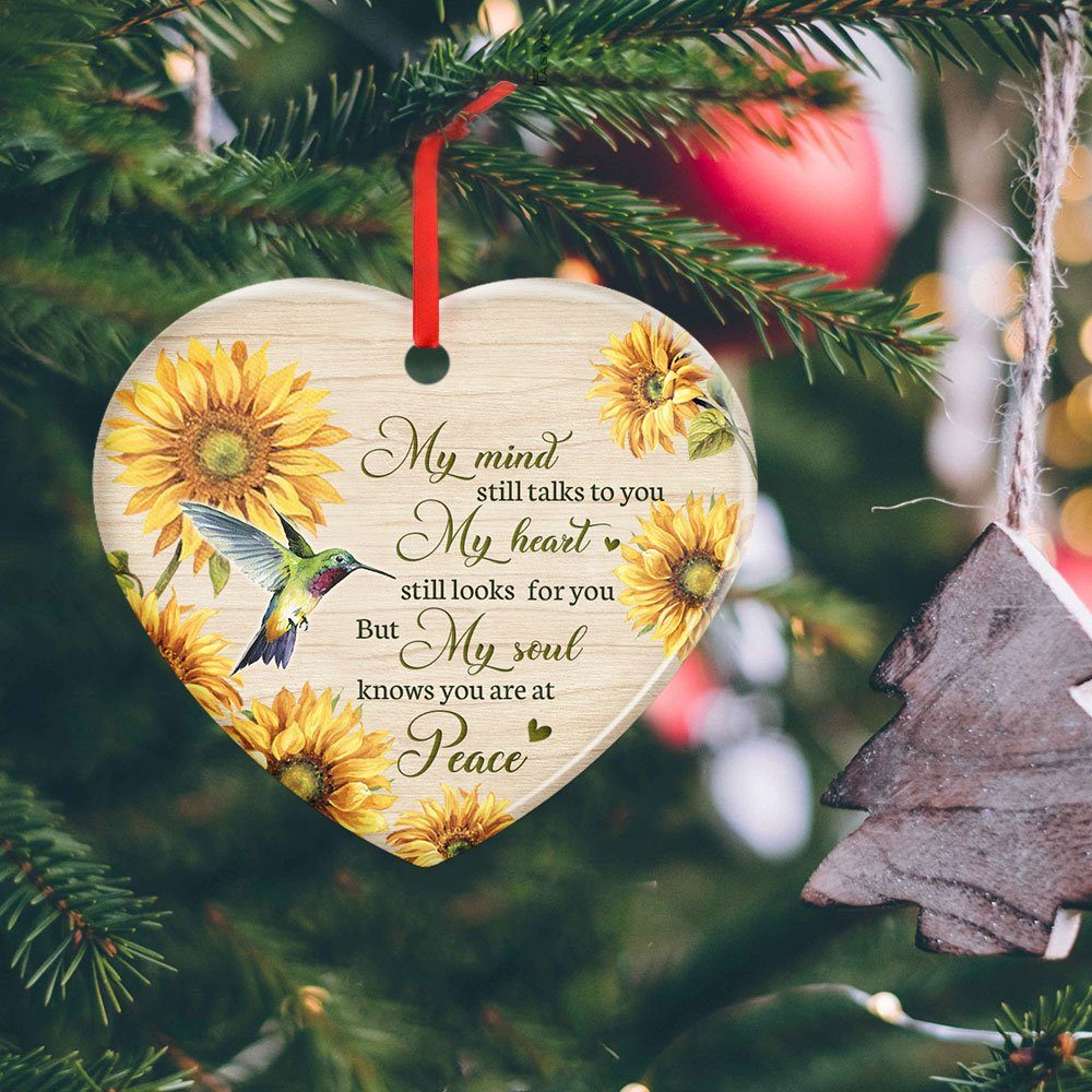Hummingbird Ornament, My Mind Still Talks To You Sunflower Hummingbird,  Memorial Ceramic Ornament, Christmas Tree Decorations, Ceramic Ornament  MLN559O - Image 13