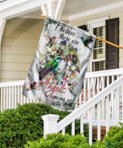 hummingbirds. i believe there are angels among us flag 3190