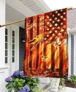 Hummingbirds American US Flag