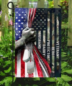 husband daddy protector hero veteran flag 4012