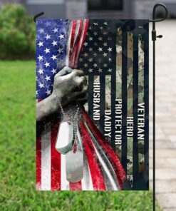 Husband Daddy Protector Hero Veteran Flag