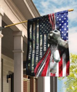 husband daddy protector hero veteran flag 6164
