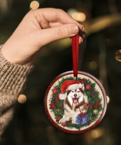 husky ceramic ornament dog lover christmas ornament qtr330ov3 1024