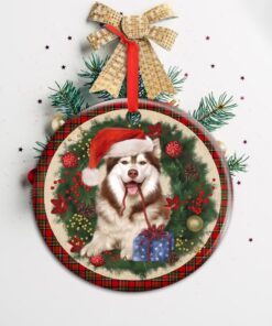 husky ceramic ornament dog lover christmas ornament qtr330ov3 3720