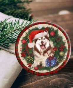 husky ceramic ornament dog lover christmas ornament qtr330ov3 5712