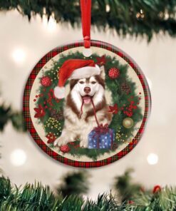 husky ceramic ornament dog lover christmas ornament qtr330ov3 6478