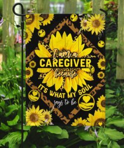 i am a caregiver sunflower leopard flag 5340