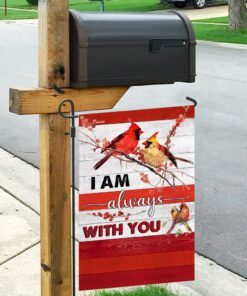 i am always with you red cardinal flag 2548