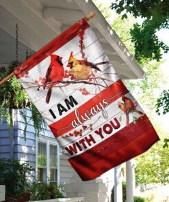 i am always with you red cardinal flag 2720