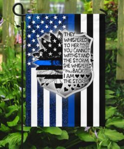 i am the storm female police officer flag 2335