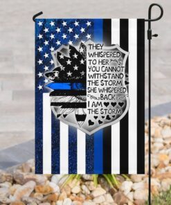 i am the storm female police officer flag 3657