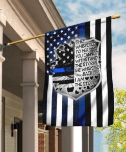 I Am The Storm Female Police Officer Flag