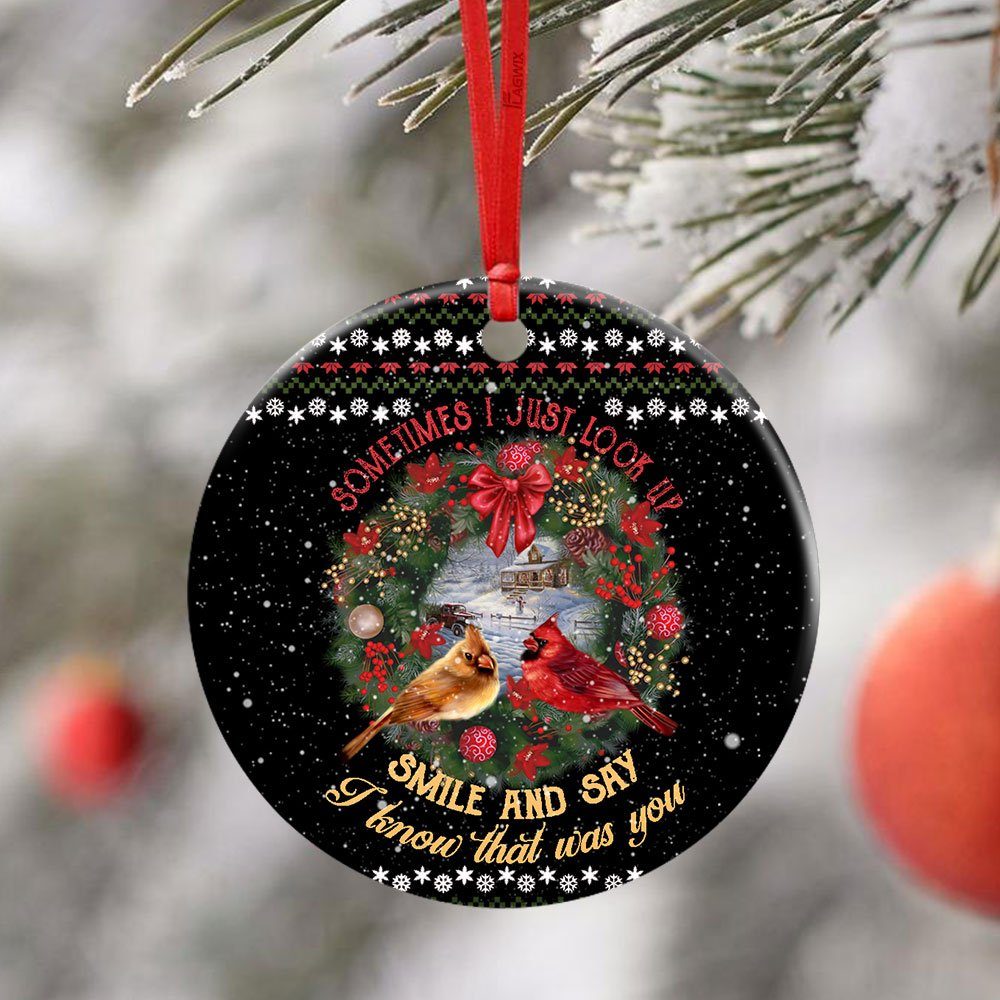 I Know That Was You Red Birds Ceramic Ornament - Image 5