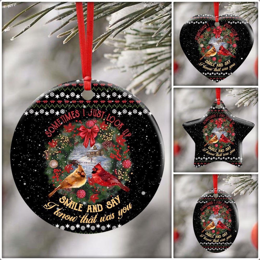 I Know That Was You Red Birds Ceramic Ornament - Image 7