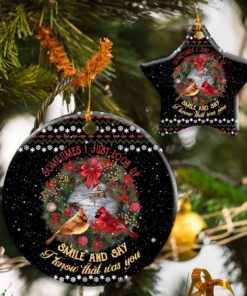 I Know That Was You Red Birds Ceramic Ornament