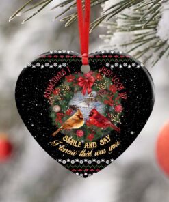 i know that was you red birds ceramic ornament 8932