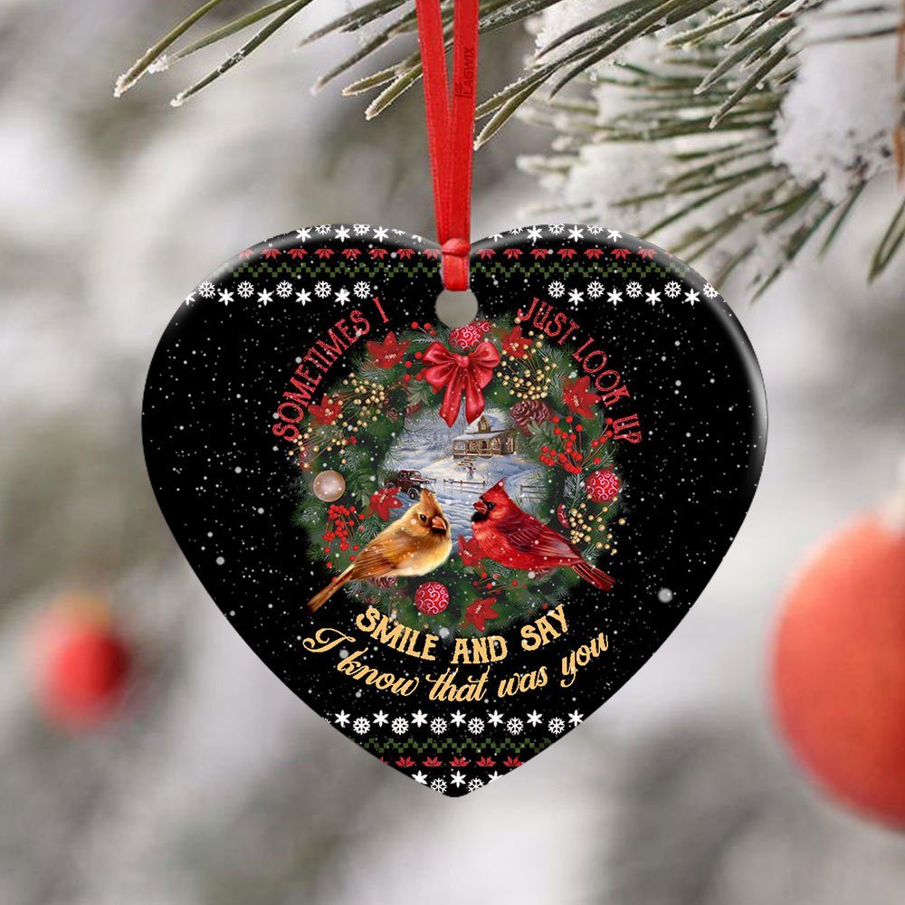 I Know That Was You Red Birds Ceramic Ornament - Image 3