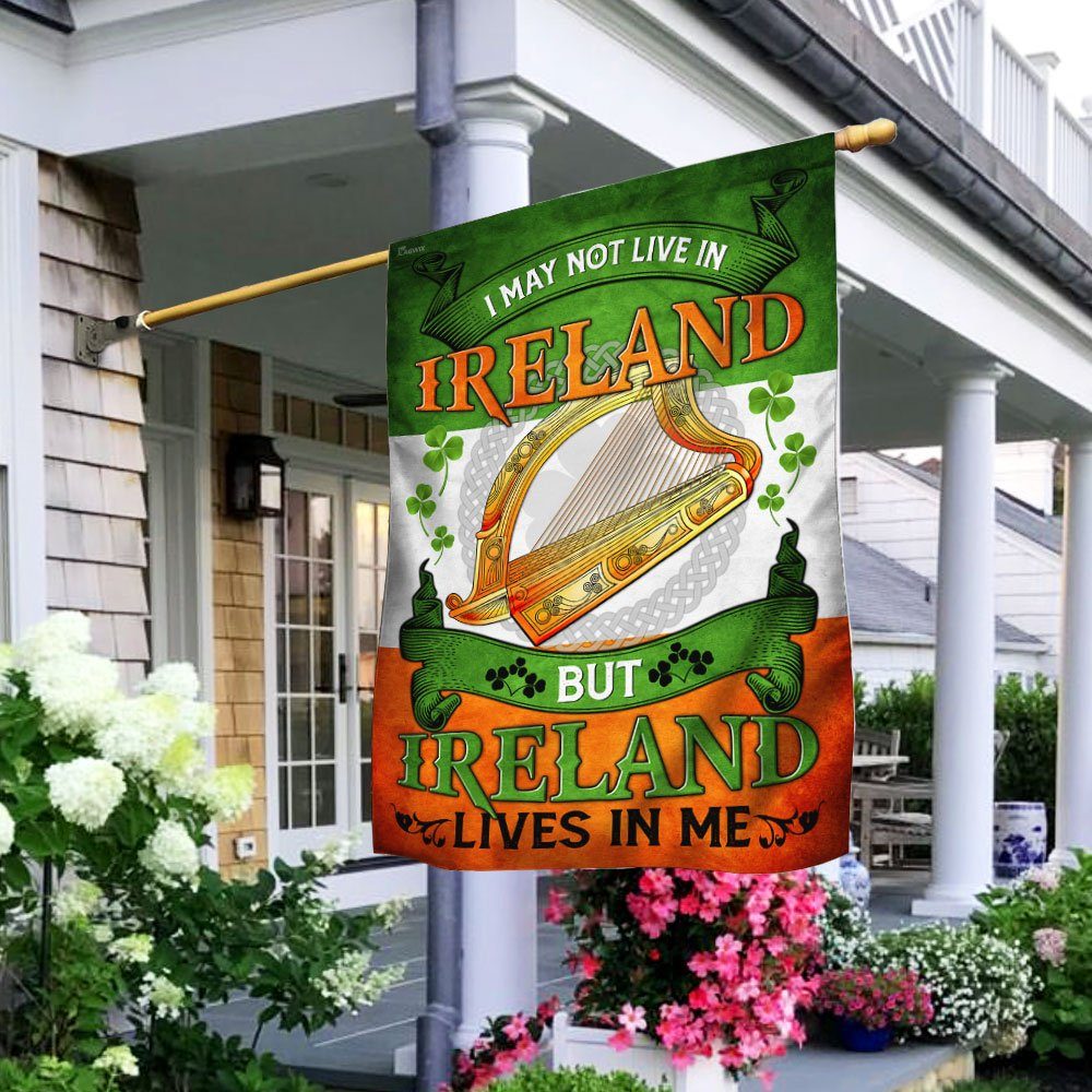 I May Not Live In Ireland But Ireland Lives In Me Flag