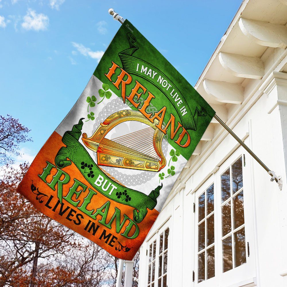 I May Not Live In Ireland But Ireland Lives In Me Flag - Image 2