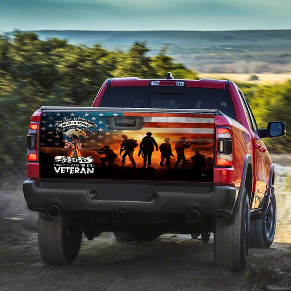 I Own It Forever The Title Veteran Truck Tailgate Decal Sticker Wrap TRN1371TD - Image 3