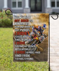 i ride to feel strong motocross flag 2061