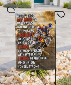 i ride to feel strong motocross flag 3536