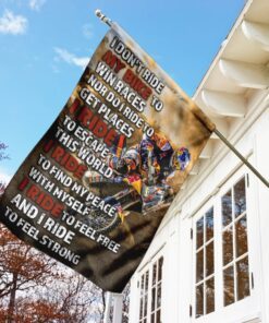 i ride to feel strong motocross flag 3591