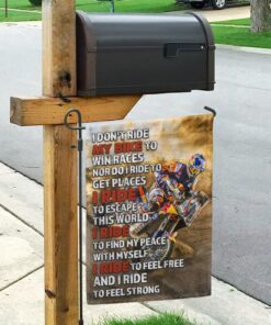 i ride to feel strong motocross flag 8410