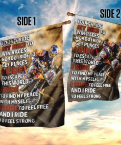i ride to feel strong motocross flag 8757