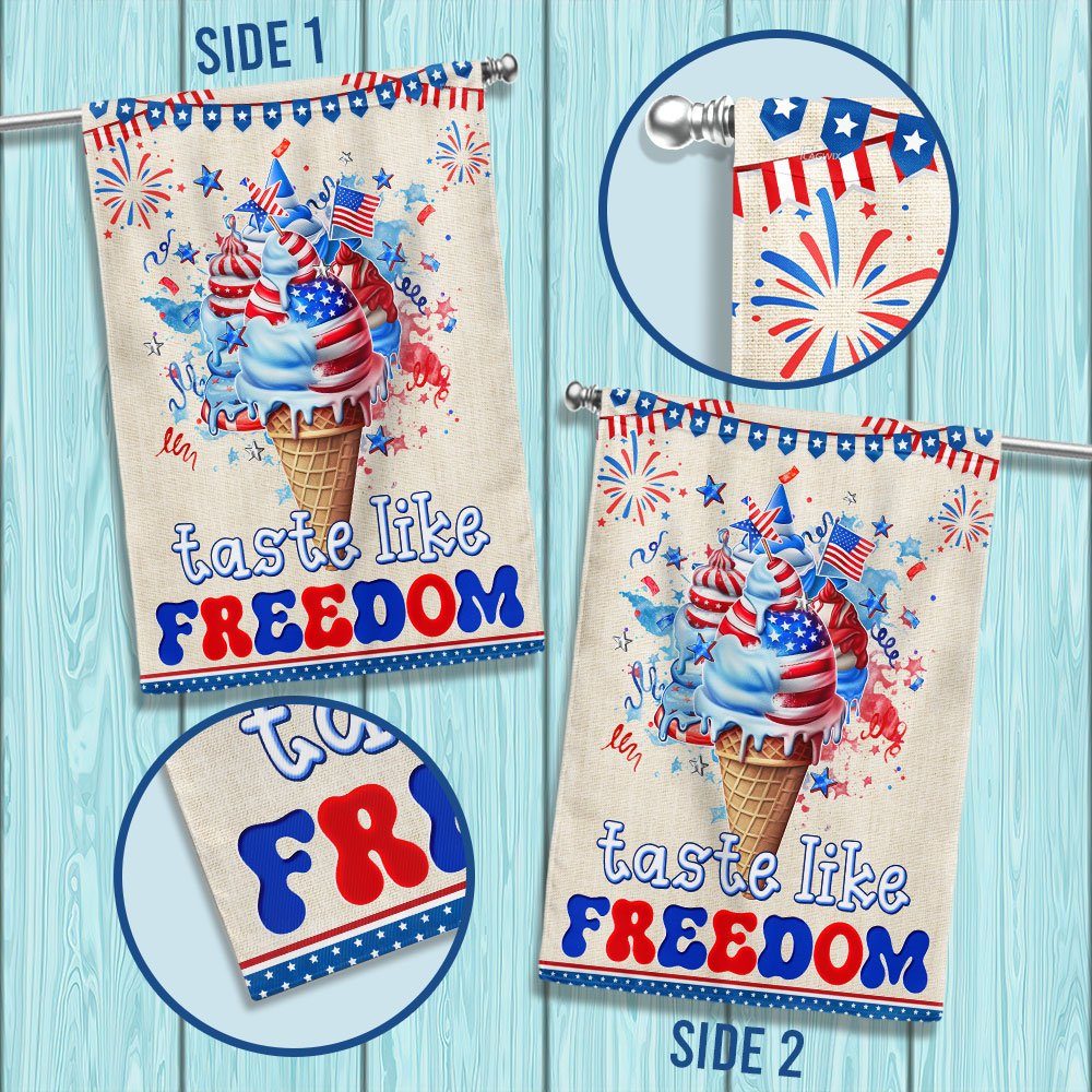 Ice Cream Taste Like Freedom 4th Of July Flag TQN1263F - Image 4