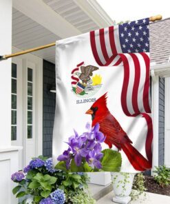 illinois state cardinal and violet flower flag mln1141fv27 1417