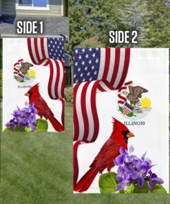 illinois state cardinal and violet flower flag mln1141fv27 3155