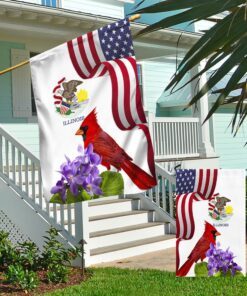 illinois state cardinal and violet flower flag mln1141fv27 4115
