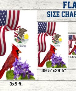 illinois state cardinal and violet flower flag mln1141fv27 7690