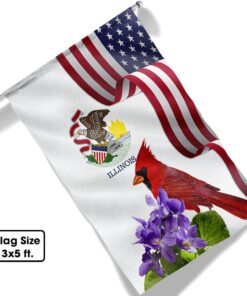 illinois state cardinal and violet flower flag mln1141fv27 7922