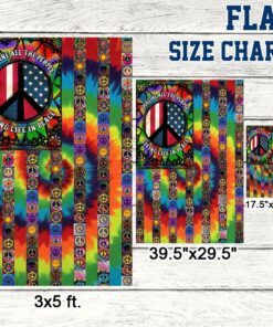 imagine all the people living life in peace, hippie peace sign, american flag tpt882f 4723