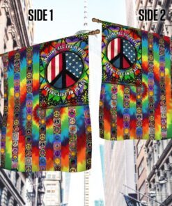 imagine all the people living life in peace, hippie peace sign, american flag tpt882f 7302