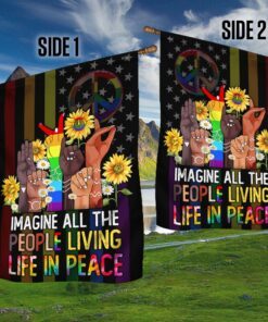 imagine all the people living life in peace american flag bnn370f 5100