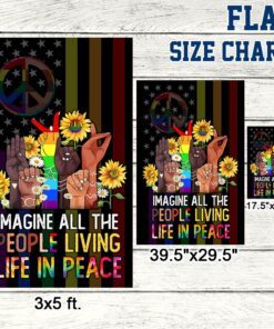 imagine all the people living life in peace american flag bnn370f 8359