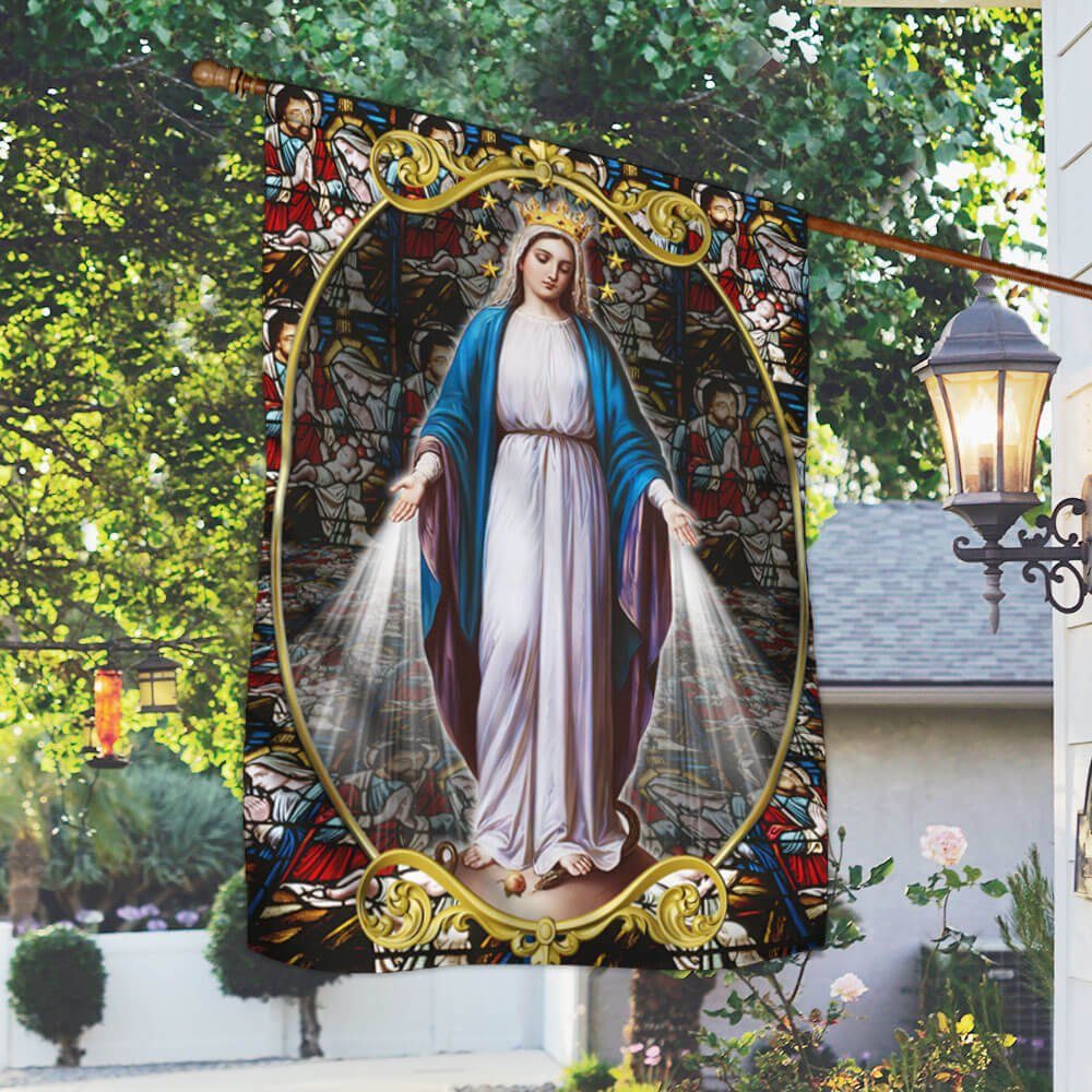 Immaculate Conception Virgin Mary Flag. Blessed Virgin Mary Flag MLN101F - Image 2