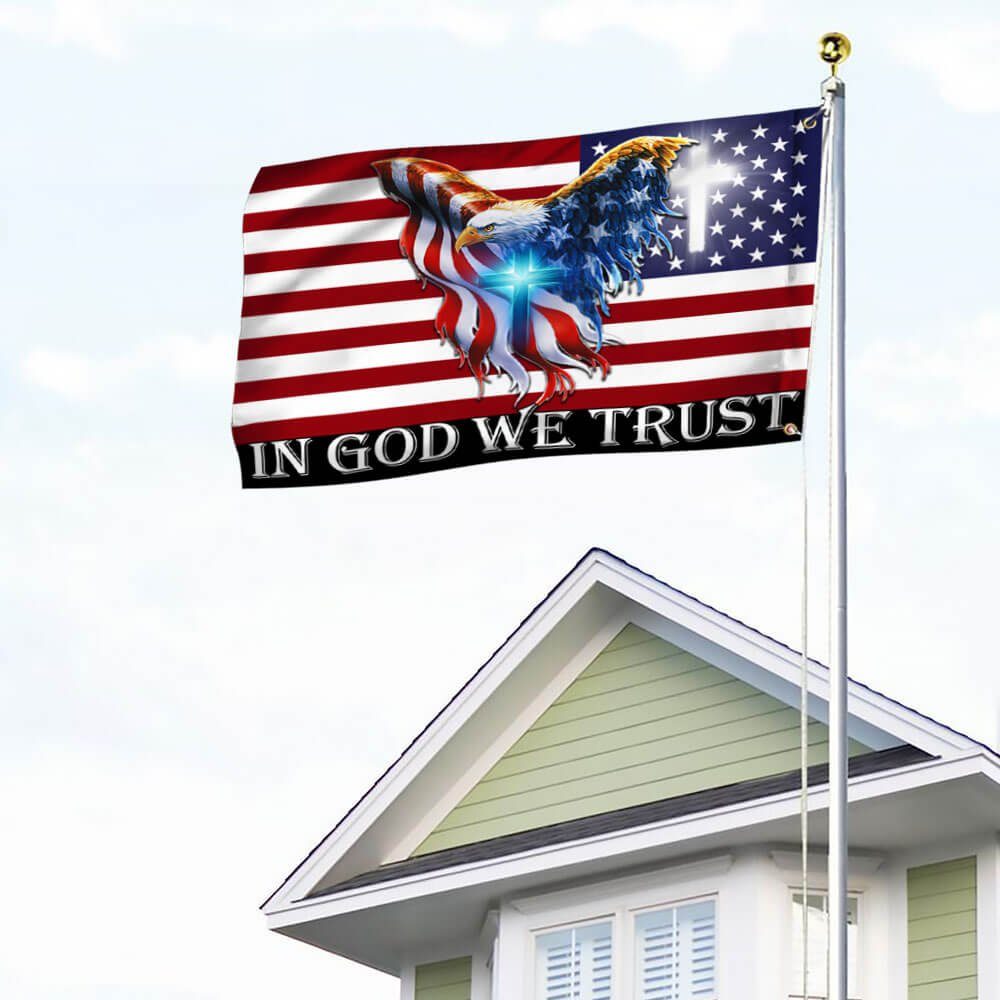In God We Trust, Christian Cross,  American Eagle Flag THB3602GFv5 - Image 4