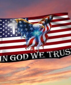 In God We Trust, Christian Cross,  American Eagle Flag THB3602GFv5