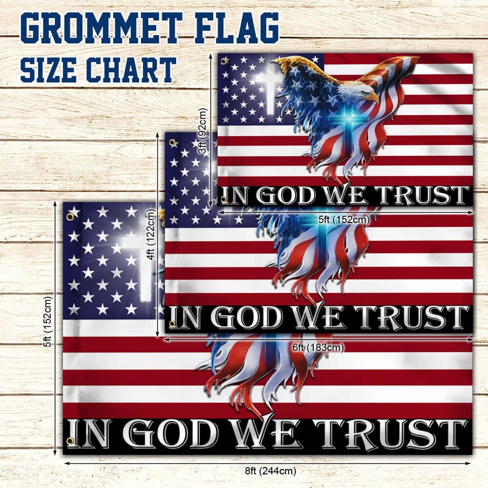 In God We Trust, Christian Cross,  American Eagle Flag THB3602GFv5 - Image 5