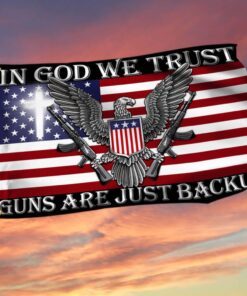 In God We Trust, Christian Cross,  American Eagle Flag THB3602GFv6