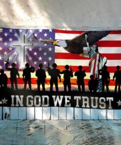 in god we trust, christian cross american eagle flag tpt120gfv1 1103
