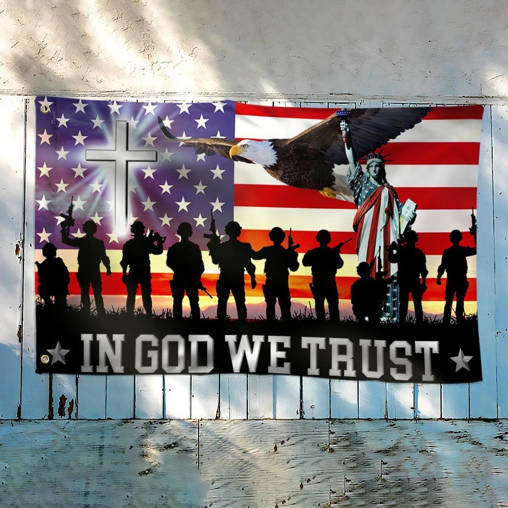 In God We Trust, Christian Cross American Eagle Flag TPT120GFv1 - Image 3