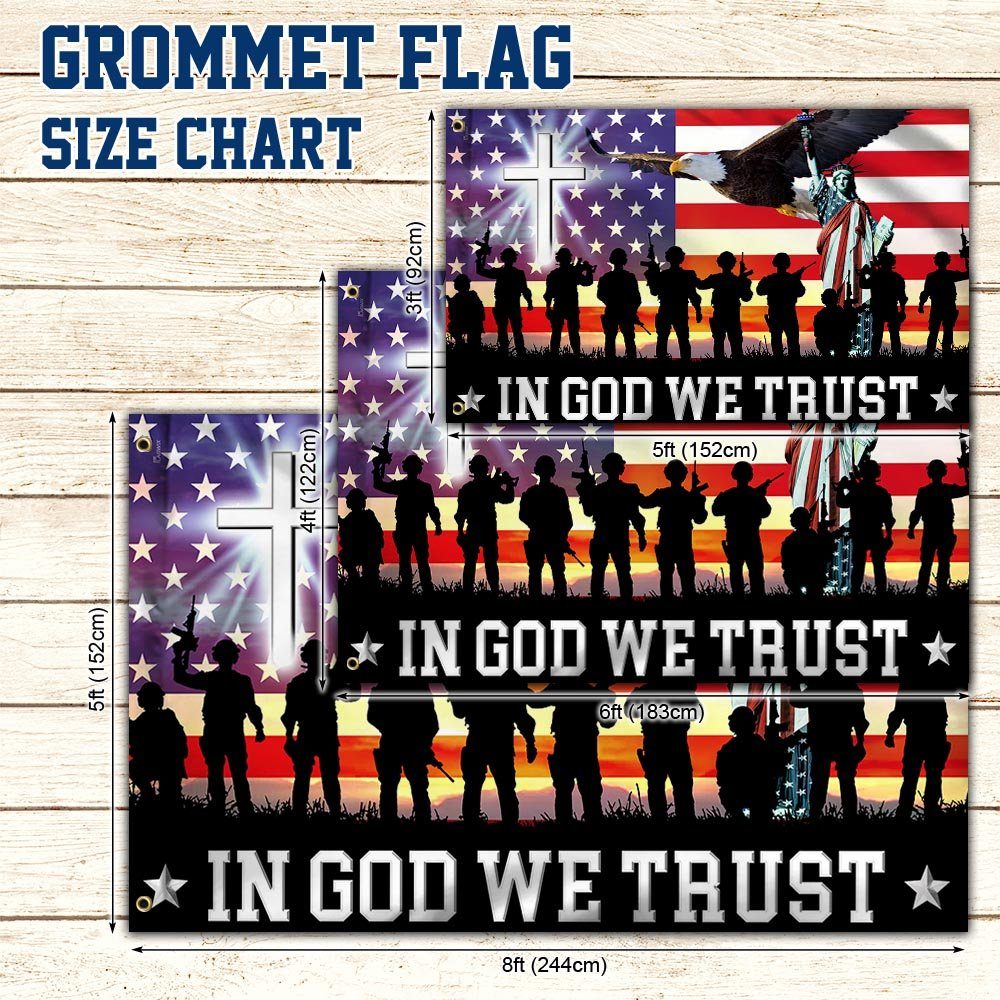 In God We Trust, Christian Cross American Eagle Flag TPT120GFv1 - Image 5